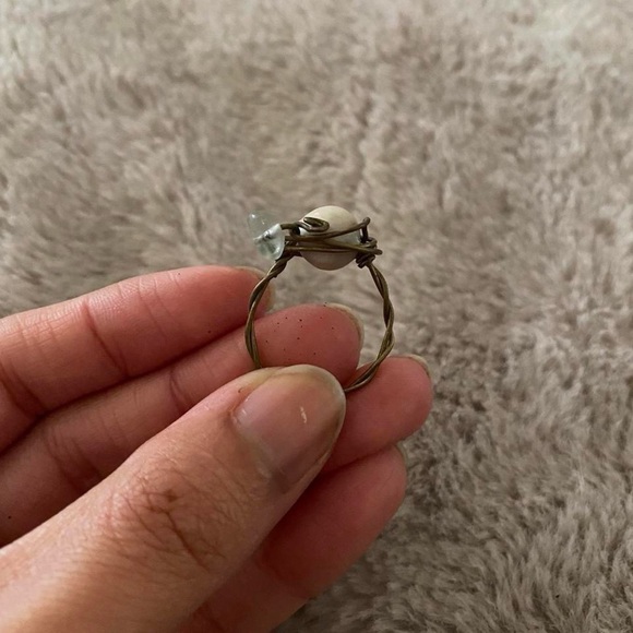 NOWT Handcrafted Stone Ring size 8 - Picture 2 of 3